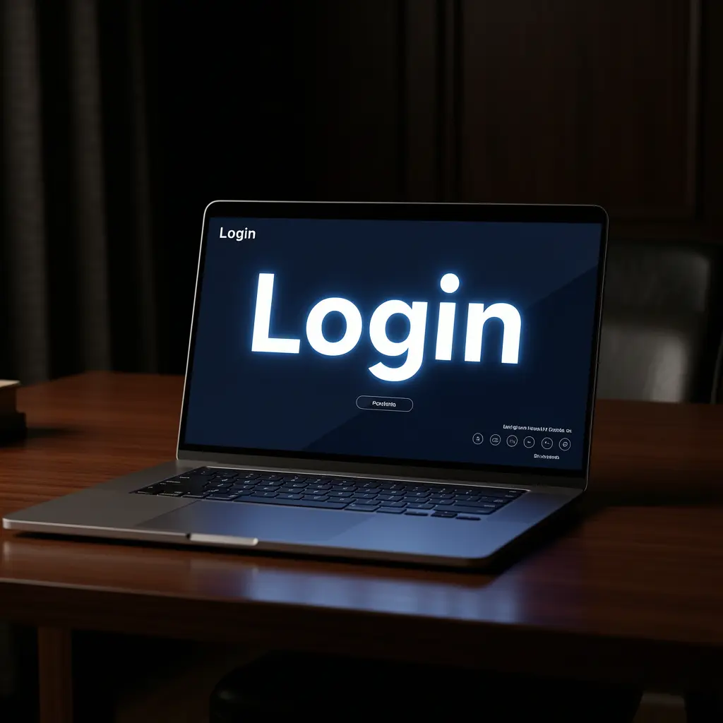 KW66 Login – Secure and fast account access for players in Pakistan Modern laptop on a dark desk showing the KW66 login page with a glowing sign in interface designed for players in Pakistan